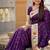 Wine color paithani silk woven meenakari jacquard saree