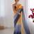 Orange-grey color designer padding colors arco border fancy girlie saree