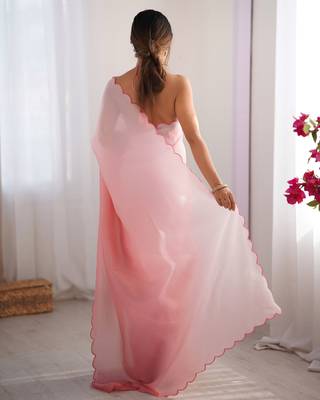 Pink padding s arco border fancy girlie saree 2