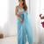 Sky blue color designer padding colors arco border fancy girlie saree