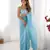 Sky blue designer padding s arco border fancy girlie saree