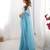 Sky blue color designer padding colors arco border fancy girlie saree