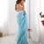 Sky blue color designer padding colors arco border fancy girlie saree