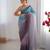 Skyblue-grey color designer padding colors arco border fancy girlie saree