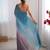 Skyblue-grey color designer padding colors arco border fancy girlie saree