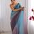 Skyblue-grey color designer padding colors arco border fancy girlie saree