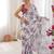 White color chinon fabric designer printed elegant saree with swarovski work