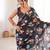 Black color chinon fabric designer printed elegant saree with swarovski work