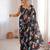 Black color chinon fabric designer printed elegant saree with swarovski work