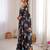 Black color chinon fabric designer printed elegant saree with swarovski work