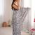 Grey color chinon fabric designer printed elegant saree with swarovski work