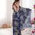 Blue color chinon fabric designer printed elegant saree with swarovski work