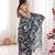 Teal color beautiful summer special chinon fabric printed saree
