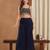 women's vichitra silk three-piece set with jacket and embroidered choli