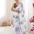 White color beautiful summer special chinon fabric printed saree