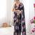 Black color beautiful summer special chinon fabric printed saree