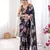 Black beautiful summer special chinon fabric printed saree
