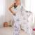 White color beautiful summer special chinon fabric printed saree