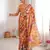 Mustard beautiful summer special chinon fabric printed saree