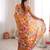 Mustard color beautiful summer special chinon fabric printed saree