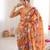 Mustard color beautiful summer special chinon fabric printed saree