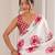 White color beautiful summer special chinon fabric printed saree