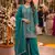 Turquoise chinon semi stitched suit with embroidery & sequence work