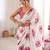 White color beautiful summer special chinon fabric printed saree