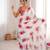 White color beautiful summer special chinon fabric printed saree