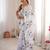 White color beautiful summer special chinon fabric printed saree