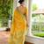Yellow color banglori raw silk  weaving warli designer  rich look classy saree