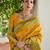 Yellow color banglori raw silk  weaving warli designer  rich look classy saree