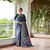 Blue banglori raw silk weaving warli designer rich look classy saree