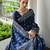 Blue color banglori raw silk  weaving warli designer  rich look classy saree
