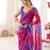 Blue color georgette fabric classy printed girlie saree