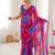 Blue color georgette fabric classy printed girlie saree