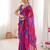 Blue color georgette fabric classy printed girlie saree
