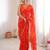 Red color georgette fabric classy printed girlie saree