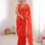 Red georgette classy printed girlie saree
