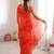 Red color georgette fabric classy printed girlie saree