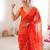 Red color georgette fabric classy printed girlie saree