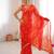 Red color georgette fabric classy printed girlie saree