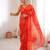 Red color georgette fabric classy printed girlie saree