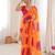 Yellow color georgette fabric classy printed girlie saree