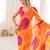 Yellow color georgette fabric classy printed girlie saree