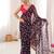 Black color georgette fabric classy printed girlie saree