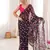 Black georgette fabric classy printed girlie saree