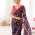 Black color georgette fabric classy printed girlie saree