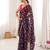 Black color georgette fabric classy printed girlie saree