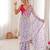 Sky blue color georgette fabric classy printed girlie saree